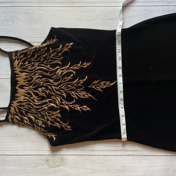 Status Collection | Black Velvet Glitter Flame Gown - Picture 13 of 16